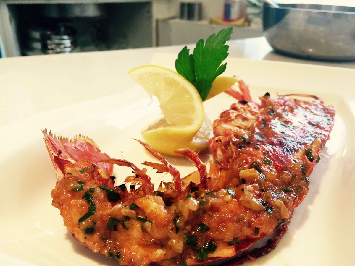 Lobster oven cooked at Ashburton