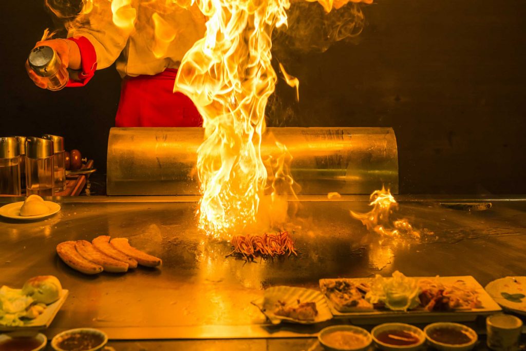 roasting teppanyaki at Cosmo