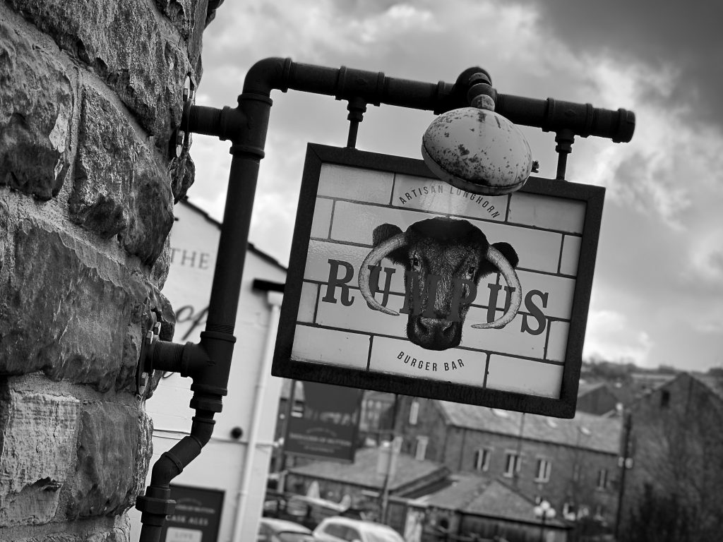 Rumpus Burger Sign Huddersfield