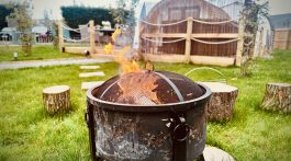 Fire pit at Glamping pod in North Yorkshire
