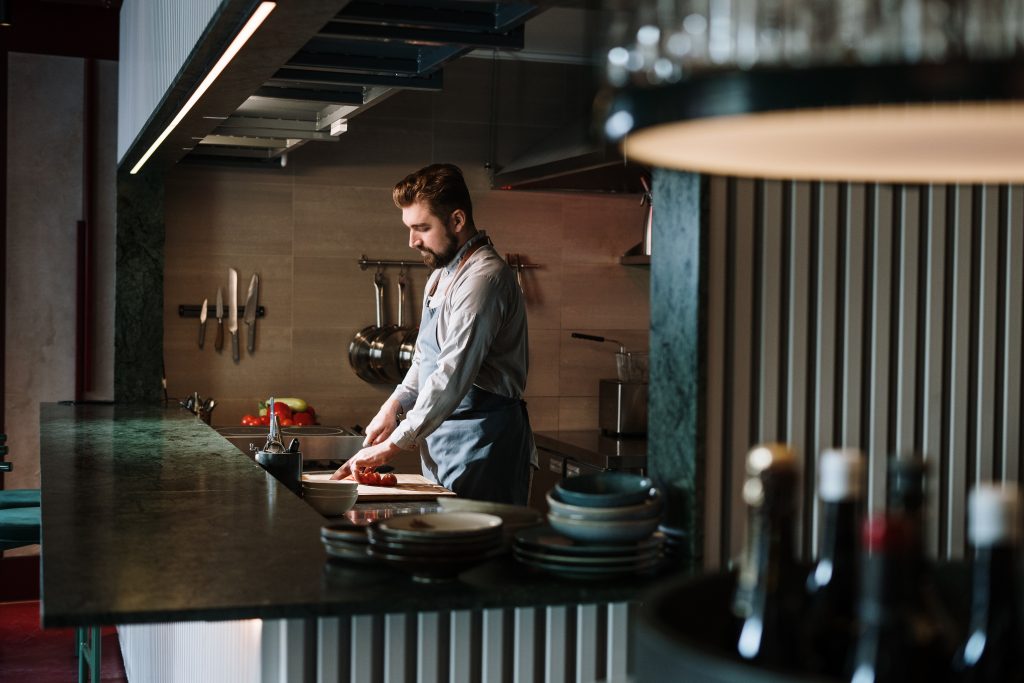Man in Restaurant Kitchen