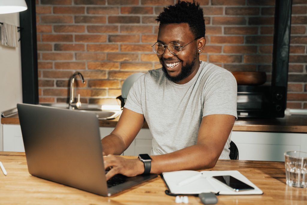 Man using a computer