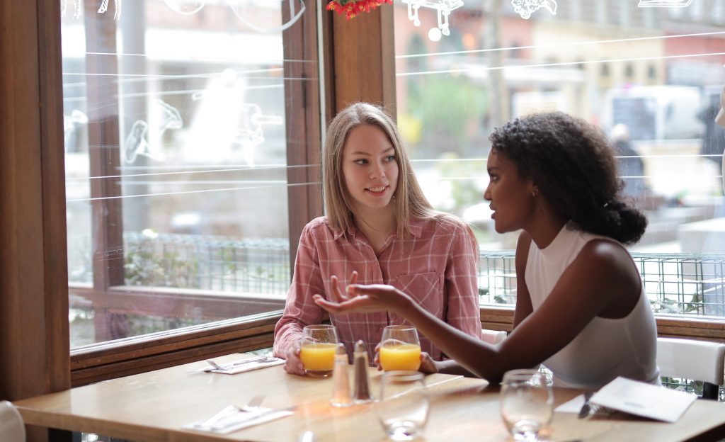 Two students in a Leeds Bar