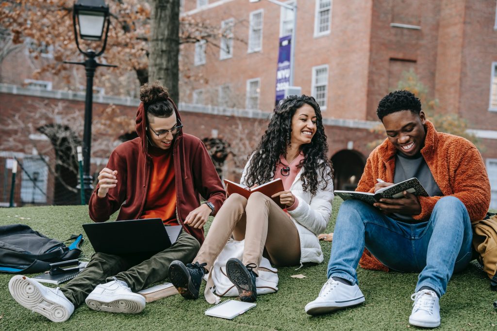 Students hanging out in Leeds