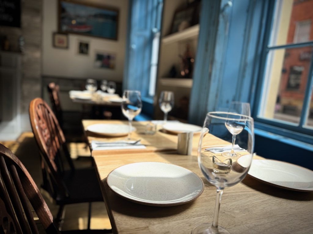 Restaurant table setting in Leeds
