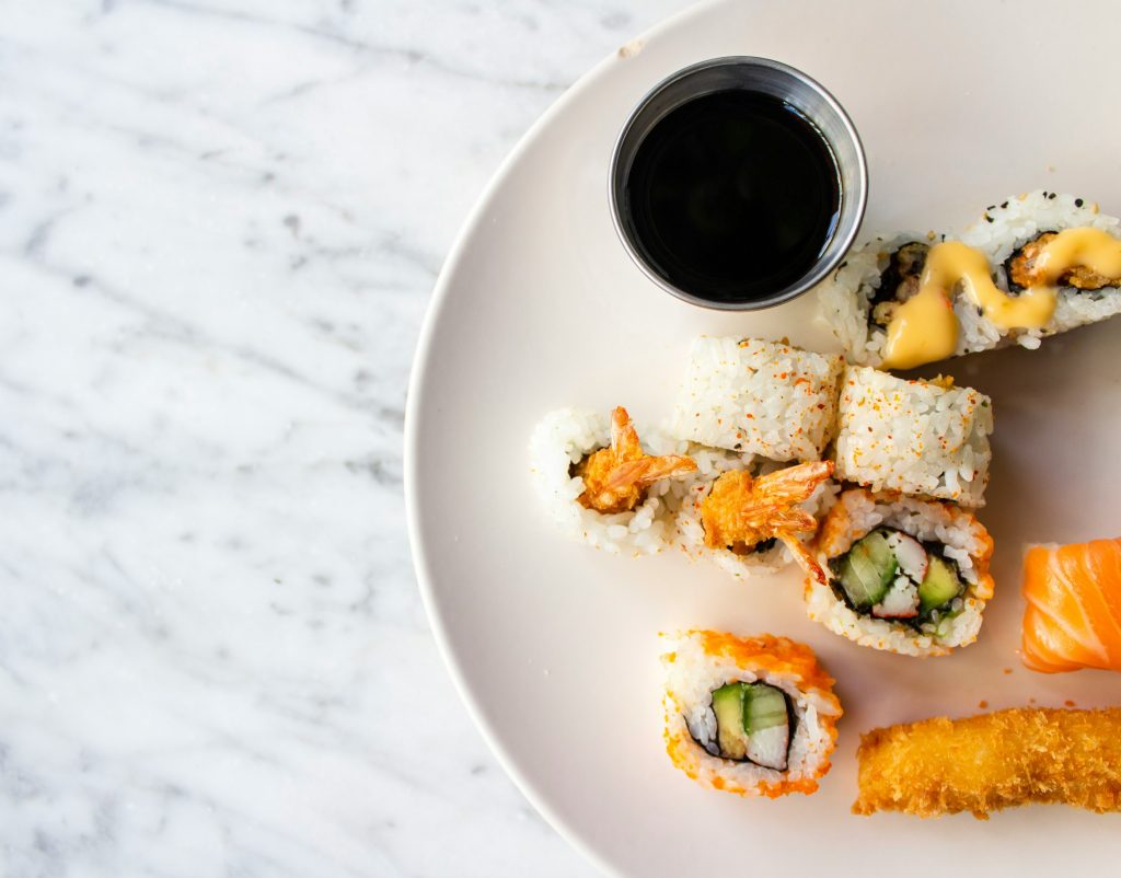 A plate of Sushi