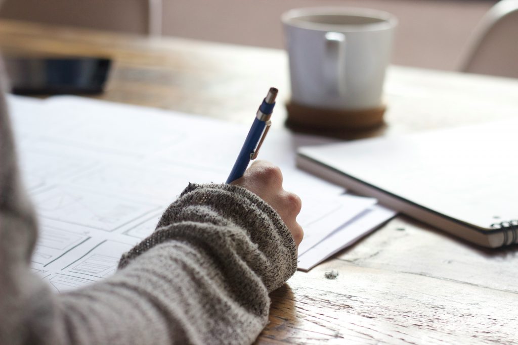 Child doing homework at a desk