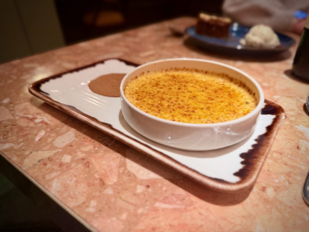 Garam Masala Crème Brûlée dessert at Cinnamon Kitchen Leeds – a delicate twist on a classic, with perfectly caramelised top and warm Indian spices