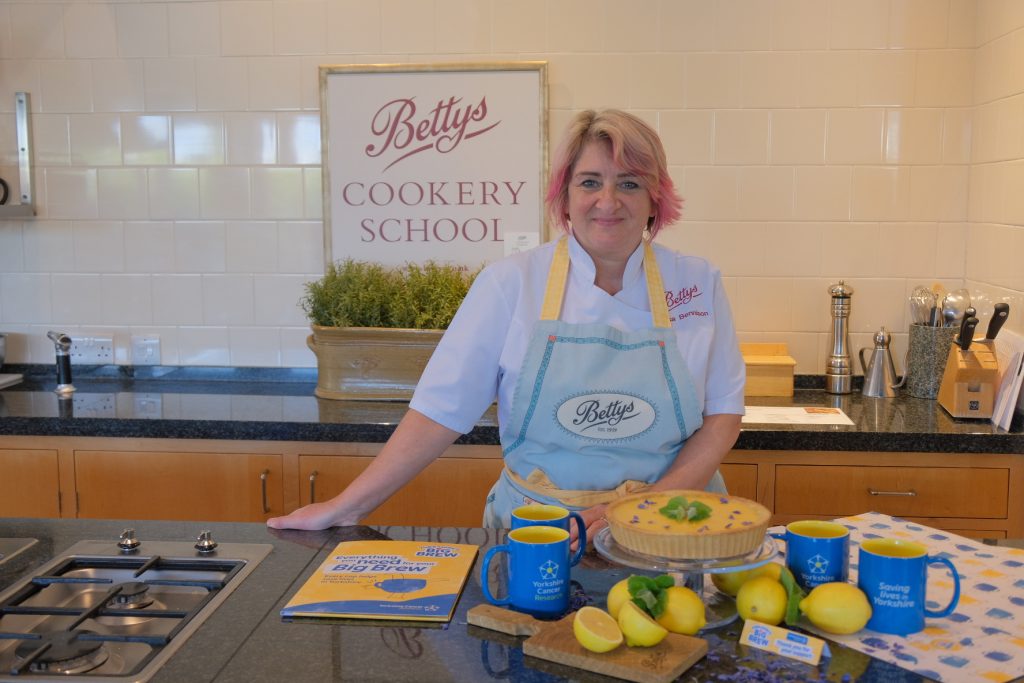 Lisa Bennison from Bettys Cookery School with lemon tart for Yorkshire’s Big Brew