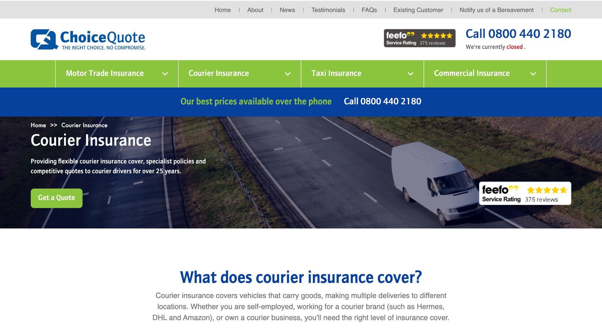 ChoiceQuote courier car insurance provider