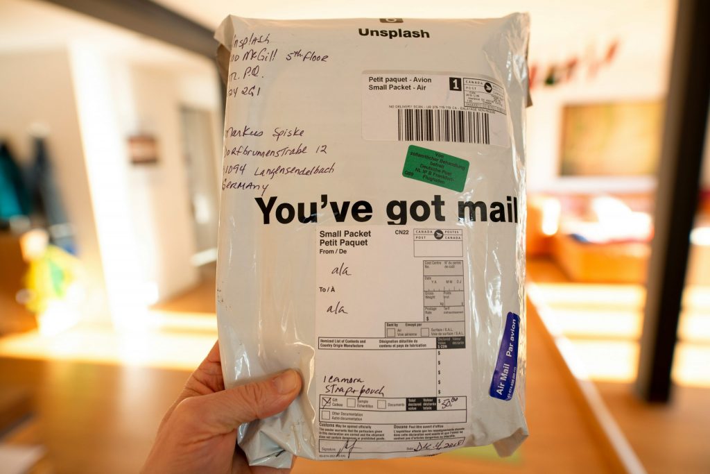 A parcel from a courier car insurance provider