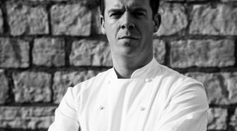 Yorkshire chef Tim Bilton in a black-and-white portrait