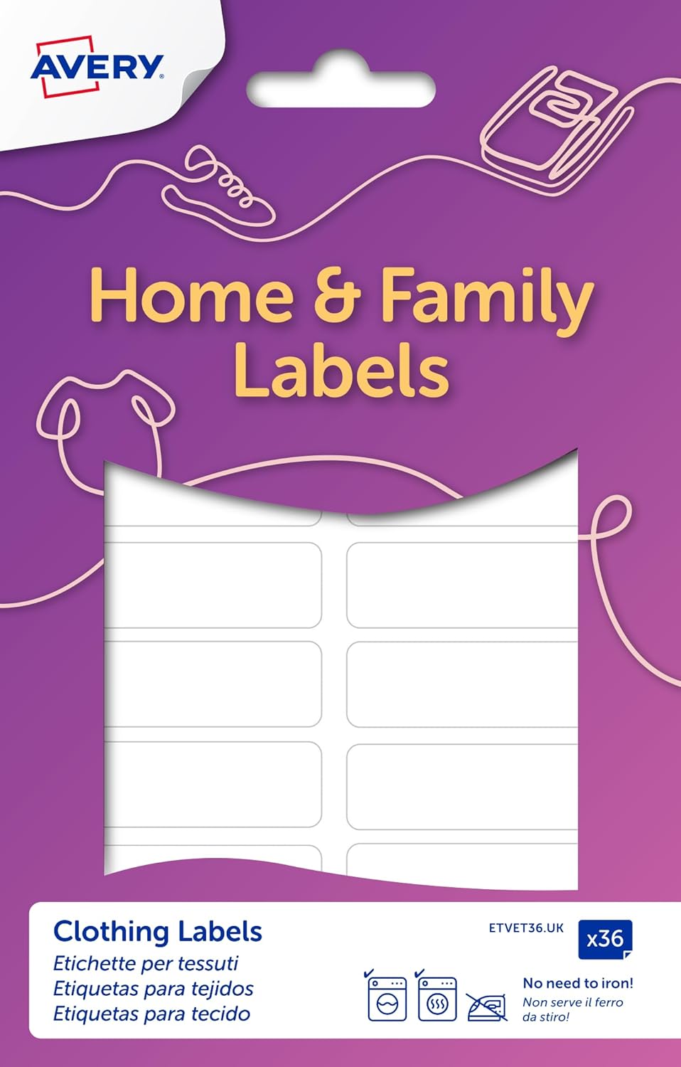Avery stick-on clothing labels for school uniform