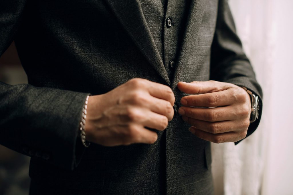 Figure of a man in a wedding suite