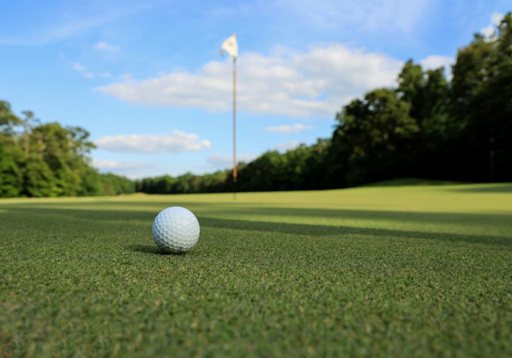 Golf Ball on a putting green