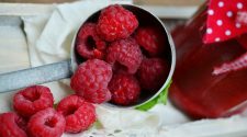 Fresh raspberries used as organic ingredients for festival catering