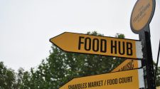 York Food and Drink Festival signpost directing visitors to the Food Hub