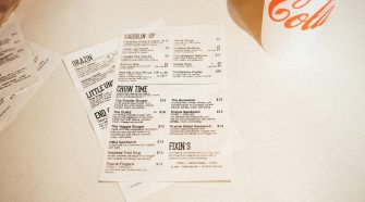 Restaurant menu demonstrating clear food blog typography and brand text