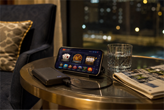 Mobile casino app used as evening entertainment after race-day dining
