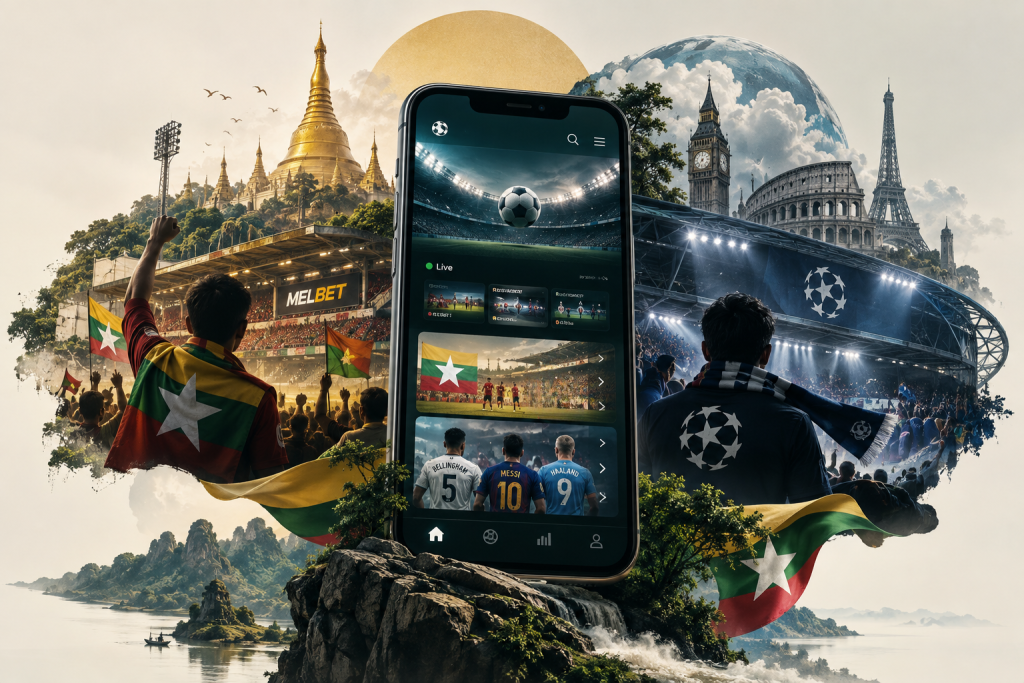 Myanmar football fans following local and international matches on a smartphone