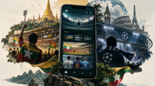 Myanmar football fans following local and international matches on a smartphone